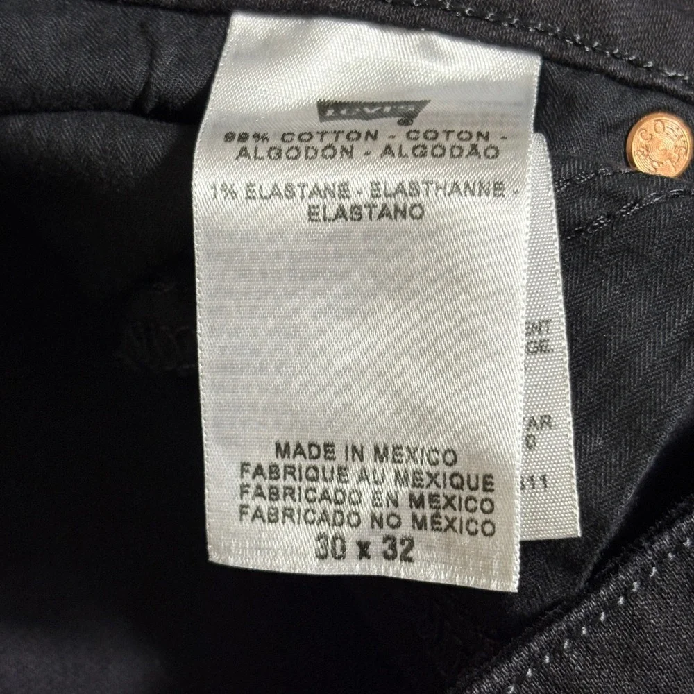 Levis Bold Curve Straight Leg Black Jeans Womens 30x32 Stretch Denim AQ309